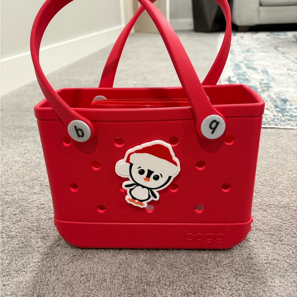 Red Bitty Bogg Bag with Santa Charm